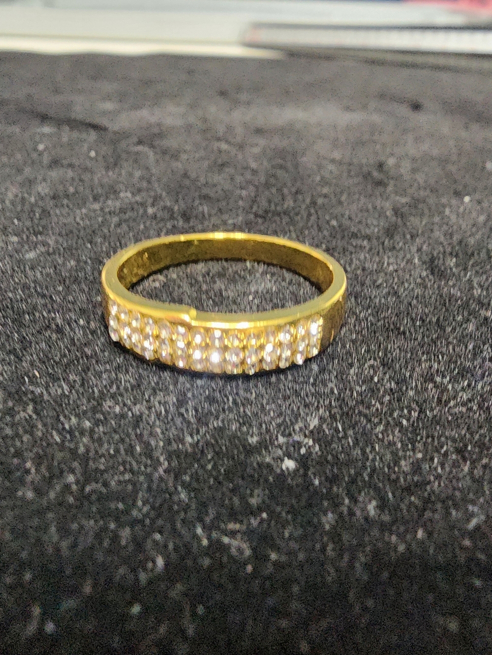 Gold Crystal Pavé Band Ring for Women Size 10